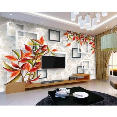 Custom 3D floral wallpaper. Beautiful warm elegant red mural for the living room bedroom TV background wall waterproof wallpaper