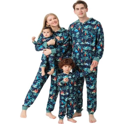 Christmas Pullover Sleepwear Family Matching Clothes Adult Kids Baby Pajamas Animal Print Daddy Mommy and Me Jumpsuit Suit