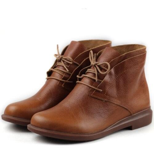 SNURULAN fashion 2017 Genuine leather women martin boots winter warm shoes botas feminina female motorcycle ankle boots women