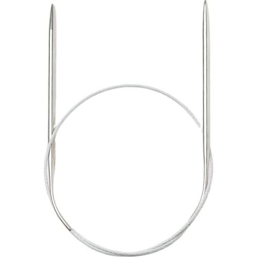 43/60/80/120Cm Length Crochet Stainless Steel Circular Knitting Needles For DIY Needlework Weave Hooks Pins Handle Craft Tools