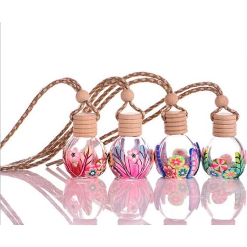 10pcs/lot 15 Polymer Clay glass Bottles Containers Vials car pendant bottle essential oil bottles Perfume bottle