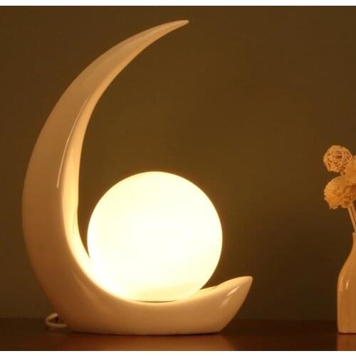 Creative Moon Type Table Lamp Dimmable Lighting Modern Personality LED Lamp New Simple Living Room Decorative Bedroom Desk Lamp