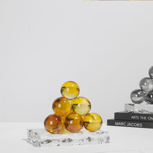 Creative Yellow Gray Crystal Ball Modern Crystal Art Home Decorations Room Bookshelf Tv Cabinet Christmas Decor Loft Gift