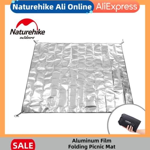 Naturehike New Camping Outdoor Mat Waterproof PE Aluminum Foil Tent Mat Foldable Beach Picnic Floor Mattress Moisture-Proof Mat