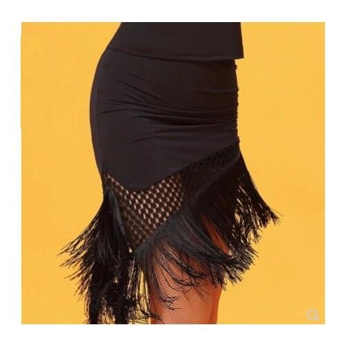 New Latin Half Skirt Women Cha Cha Rumba Samba Fringe Sexy Leopard Dance Skirts Female Adults Performance Training Latino