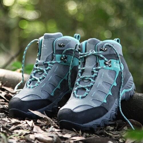 Clorts Women Climbing Shoes Outdoor Boots Suede Leather Hiking Boots Waterproof Non-Slip Women Trekking Shoes HKM-823E/F