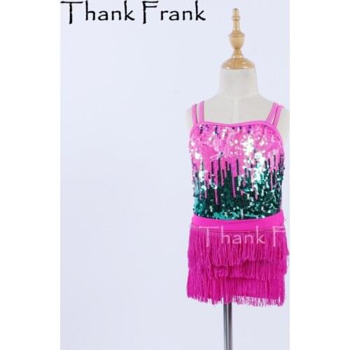 New Latin Dance Competition Dresses For Girls Women Tassel Sequin Salsa/Ballroom/Rumba Flapper Dress Rave Dance Costume C603