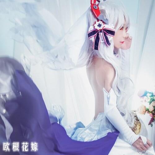 Anime Azur Lane Prinz Eugen Wedding Dress A Symphony Of Fate Lolita Sexy Uniform Cosplay Costume Halloween Women Free Shipping