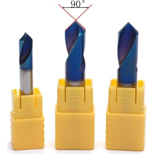 1PC HRC65 3MM 4MM 5MM 6MM 8MM 10 12mm 90 Degree Spot Drill Bit for Machining Hole Drill Chamfering Tools Tungsten Carbide Steel