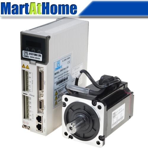 1000W CNC Servo Motor Driver Kit 220V AC Servo Driver JASD10002-20B & 1KW 3.18N.m AC Servo Motor with Encoder