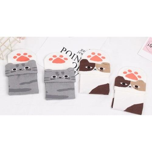 120pairs/lot women new fashion cute 3D cartoon cat ear sock/cat paw sock