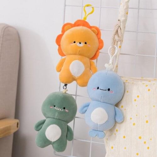 13cm New Kawaii Panda&Penguin&Whale Plush Pendant Toy Cartoon Animal Lion&Lobster&Dinosaur Stuffed Doll Bags Keychain Gift