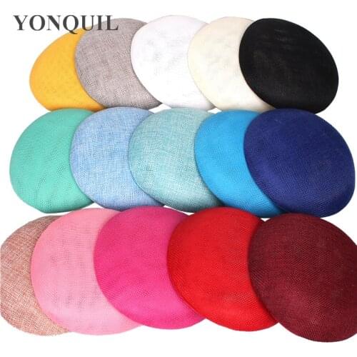 16 Colors 15 CM Imitation Sinamay Round Fascinators Base Headpiece Women Wedding Party Hats Millinery Hair Accessories 10Pcs/lot