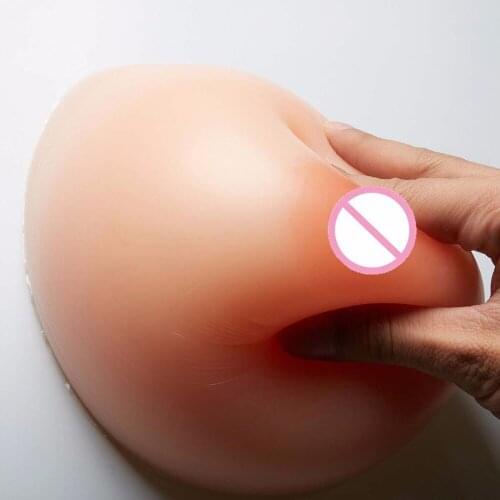 1600g/pair E Cup Natural Adhisive Beige Brown silicone artificial breasts forms Fake silicon forms fausse Boobs fesse et hanche
