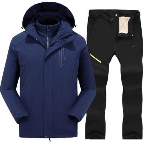 3 In 1 Ski Suit For Men Winter Mountain Ski Pants And Snowboard Jackets Set Male Waterproof Windproof Warm Snow Trousers Brands