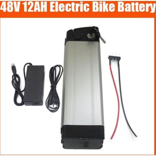 750W 13S 48V 12AH Lithium silver fish battery 48 V Electric Bike 18650 batterie with 54.6V 2A charger 20A BMS Bottom discharge