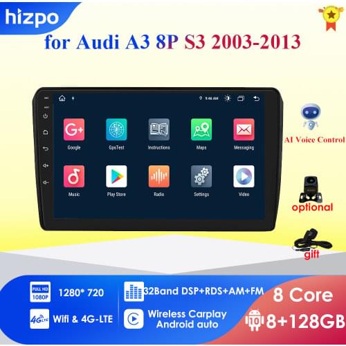 For Audi A3 8P S3 2003-2013 autoradio 2din Android car multimedia player DTV PC BT 4G LTE GPS navi WiFi RS3 Sportback car stereo