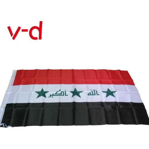 Free shipping xvggdg The Iraq Flag Polyester Flag 5*3 FT 150*90 CM High Quality Hanging and Flying