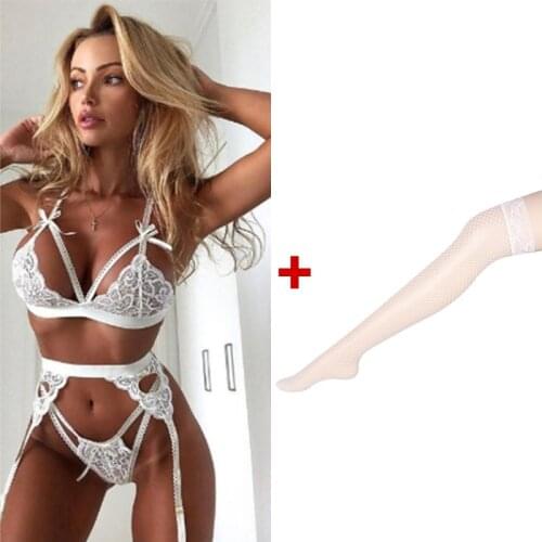 Women Transparent Push Up Bra Underwear Lace Bralette Sexy Lingerie Femme Sheer Bra Wire Free Intimates Bralette White