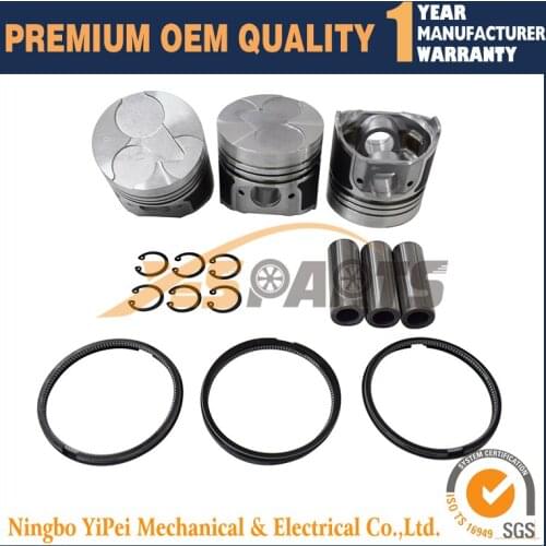 D1005 Engine 3 set Piston + Rings Kit Set STD for Kubota
