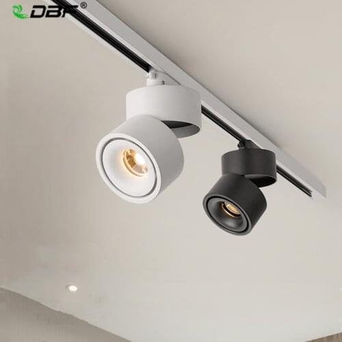 [DBF]15W 12W 10W 7W Rail Track Fixture COB Dimmable Rail Spotlight LED Track Light AC85-265V Black/White Guide Rail Track Light
