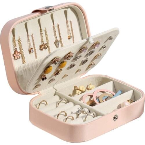 Double-Layer Jewelry Box Earring Ring Necklace Bracelet Storage Case Jewelry Holder Display Box Jewelry Makeup Organizer