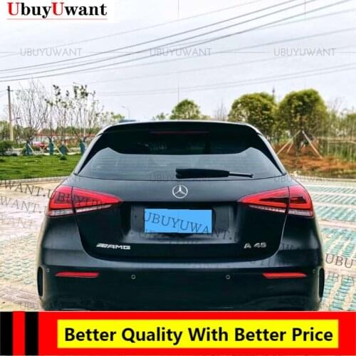 Black / Carbon Color Rear Trunk Spoiler Lip for Mercedes Benz A class W177 2019-2021 A180 A160 A200 A220 A250 A45 A35 Hatchback
