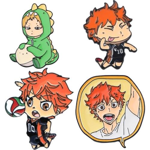 HJ140 Enamel Pin Cool Brooch Badge Humorous Cute Cartoon Fans Jewelry Backpack Haikyuu Anime Gift for Friends