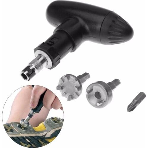 Golf Spike Wrench Tool Ratchet Handle Golf Remover Ripper Steel Ratcheting black for golf Shoes golf club Practical Club new