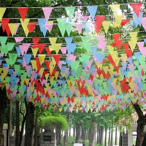 80m Colorful Flag Festival Party Holiday Decoration Christmas Strap Wedding Festival Pennant String Banner Buntings