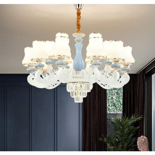 New European chandelier living room lamp contracted modern simple European dining room lamp bedroom web celebrity lighting house
