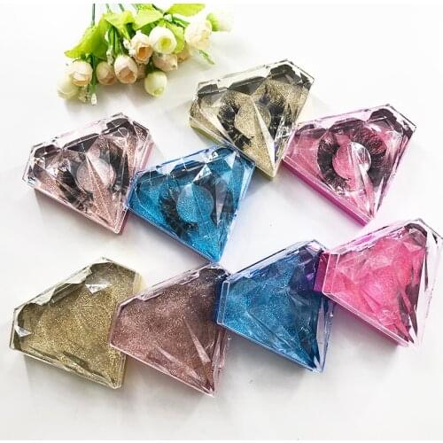 New Lash Packaging Box Clear Diamond Case Eyelash Box for 5D 25mm Mink Lashes
