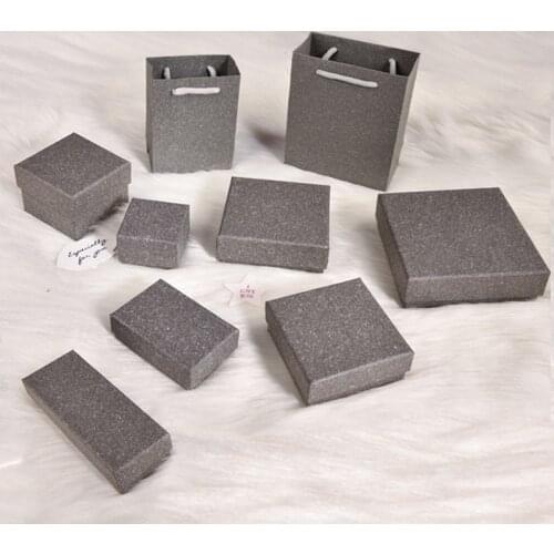10pcs Jewelry Box Mutli size paper gift boxes Grey Necklace Ring Earring Bracelet Package kraft home party suppiles box package
