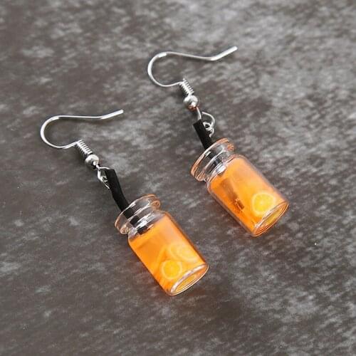 Hot Creative Bubble Tea Drop Earrings For Women Personality Milk Tea Drink Necklace Funny Party Jewelry Kit Girl Gift