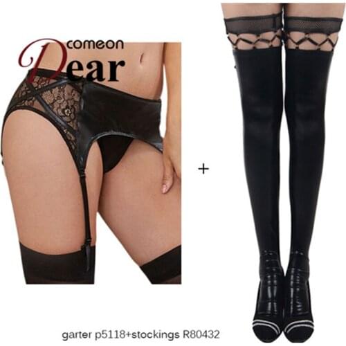 Comeondear Womens Lingerie and Exotic Womens Gothic Belts Leather Harness Women B5118 Leather Transparent Fetish Sexy Woman
