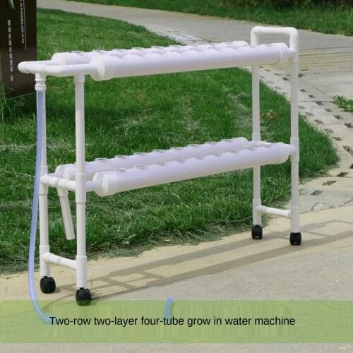 Gardening Supplies 2Layer 4 Tube 36 Holes Planting Vegetable Cultivation Equipment Hydroponics System Soilless Pipe Balcony Rack