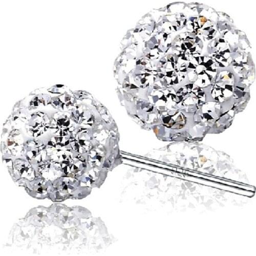 Luxury Silver Full Zircon Stud Earrings For Women brincos pendientes bijoux