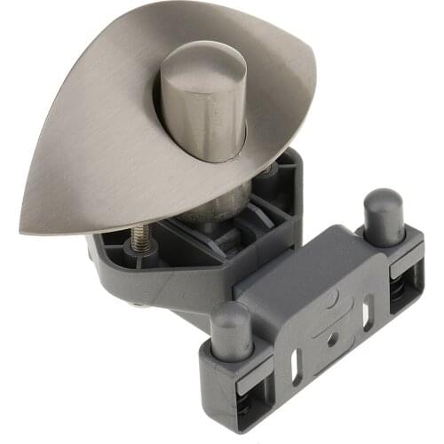 RV Push-Button Latch Lock with Zinc Alloy Half Moon Handle - Pack of 2, Nickel