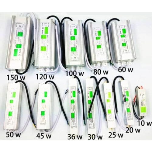 Waterproof 10W - 150W AC110-260V to DC12V/24V Led Driver Transformer Power Supply Adapter Electronic outdoor IP68 led strip lamp
