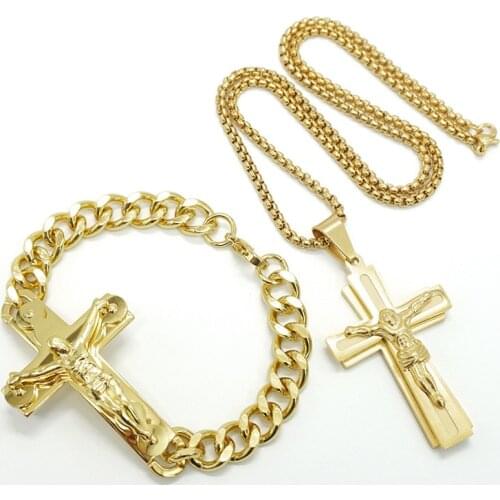 WENDYFO New Gold Color Stainless Steel Necklace Pendant For Men Women Jewelry