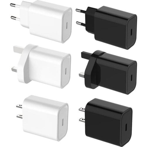 PD 20W USB-C Charger Adapter For iPhone 12 Pro Max 12 mini 11 XS Fast Charging US UK EU Plug Quick USB Type C Charger For iPad