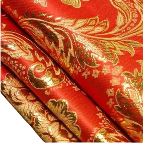 Width 59'' Jacquard damask Costume hanfu kimono festive wedding dress cheongsam gold cloth woven Phoenix flowers brocade fabric