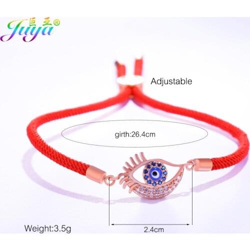 Women Accessories Jewelry Supplies Gold//Rose Gold Evil Eye Charm Bracelets Adjustable Rope Chains Gold Bracelets