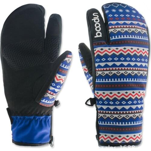 Winter Snowboard Gloves for Women Ski Gloves Windproof Waterproof Non-slip Skating Skiing Gloves Cotton Warm Mittens