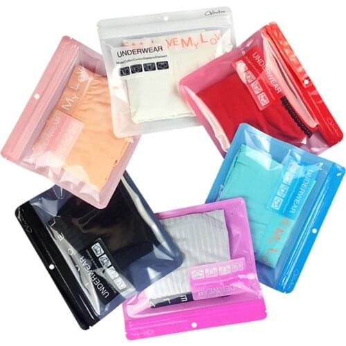 100pcs/lot Underwear Panties Jewelry Cosmetic Sock Scarf Mask Daily Necessities White Bone Cartilage Zipper Ziplock Transparent