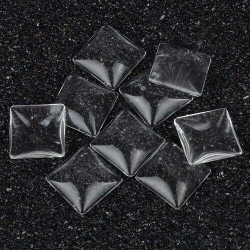 15pcs/lot 20mm Square Flat Back Glass Cabochon Jewelry