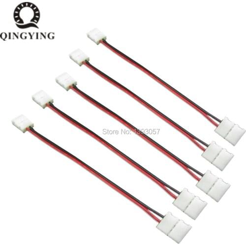 20pcs LED Strip Connector 2pin 8mm with Wire Free Connect No Need Soldering /Welding Connector For 3528 2835 LED Strip