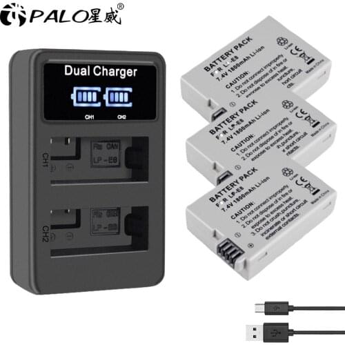 Palo 3pcs LP-E8 battery pack+LPE8 LP E8 camera Battery charger for Canon EOS 550D 600D 650D 700D X4 X5 X6i X7i T2i T3i
