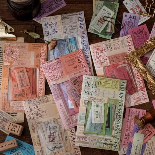 6packs/LOT antique bills series markers photo album decoration seal DIY paper masking washi Sticker