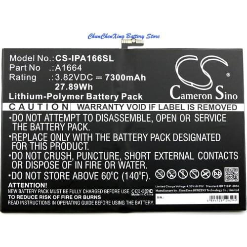Cameron Sino 7300mAh Battery A1664 for Apple A1673, A1674, A1675, i-Pad 6.3, i-Pad 6.4, i-Pad Pro 9.7